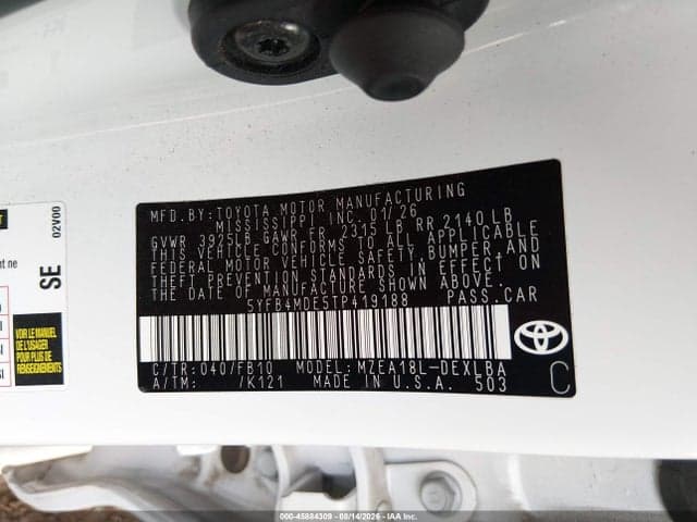 2026 TOYOTA COROLLA LE 9