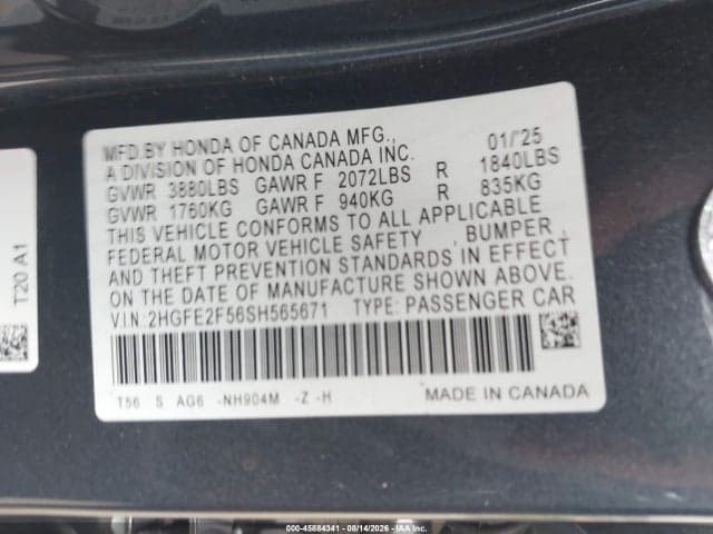 2025 HONDA CIVIC SPORT 9