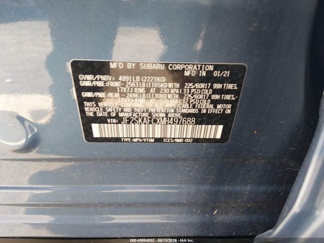 2021 SUBARU FORESTER PREMIUM 9