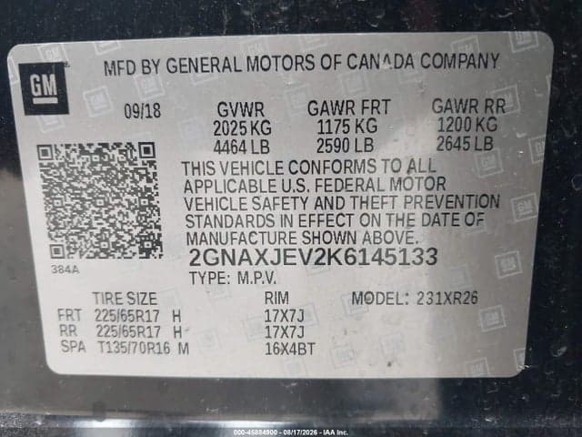 2019 CHEVROLET EQUINOX LT 9