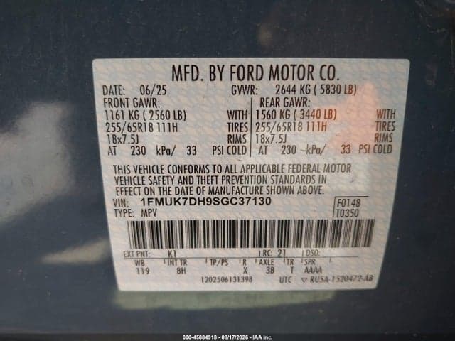 2025 FORD EXPLORER ACTIVE 9