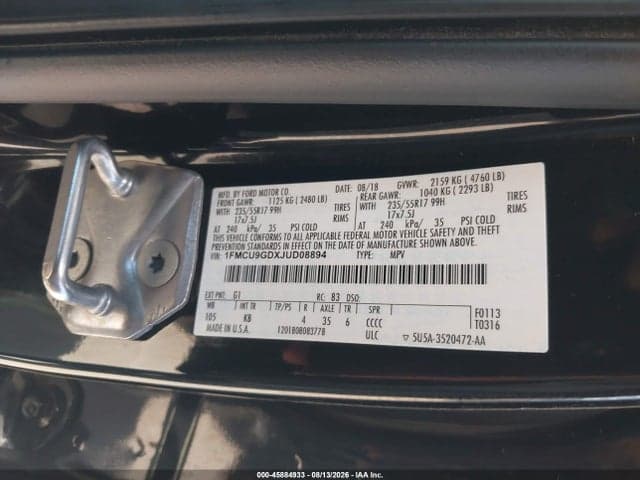 2018 FORD ESCAPE SE 9