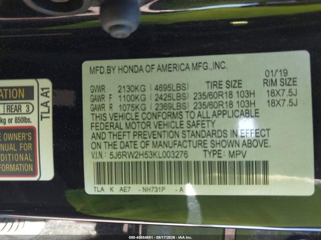 2019 HONDA CR-V EX 9