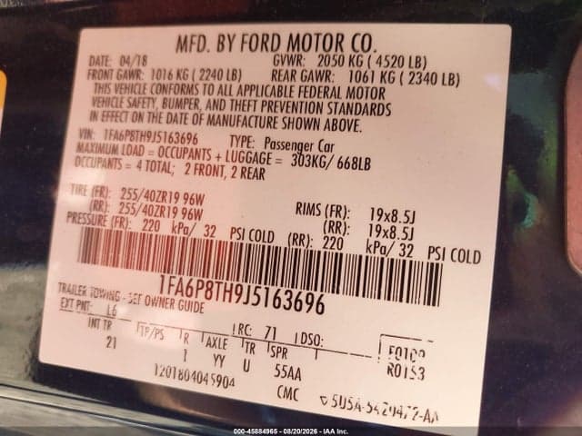 2018 FORD MUSTANG ECOBOOST 5