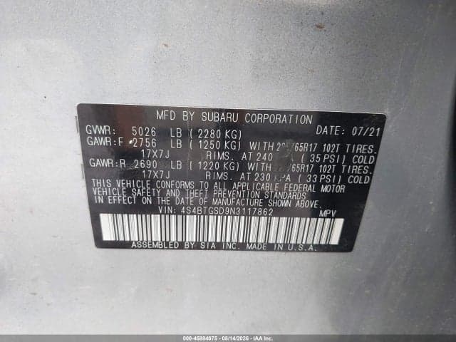 2022 SUBARU OUTBACK WILDERNESS 9