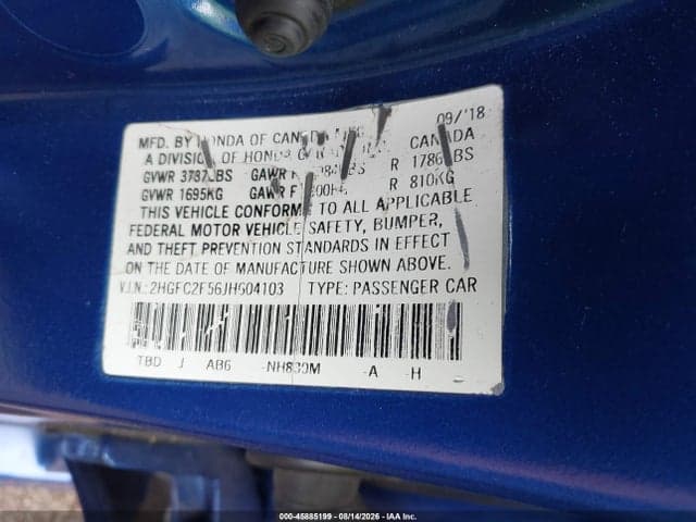 2018 HONDA CIVIC LX 9