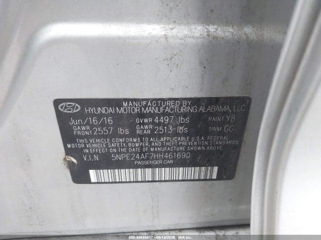 2017 HYUNDAI SONATA 9
