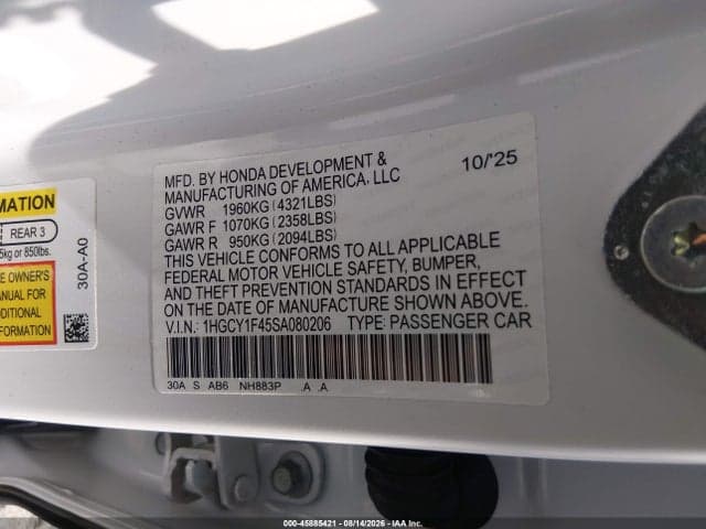 2025 HONDA ACCORD SE 9