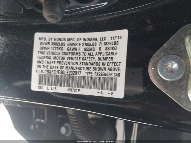 2020 HONDA CIVIC EX 9