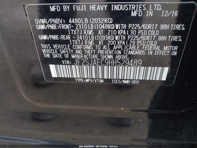 2017 SUBARU FORESTER 2.5I PREMIUM 9