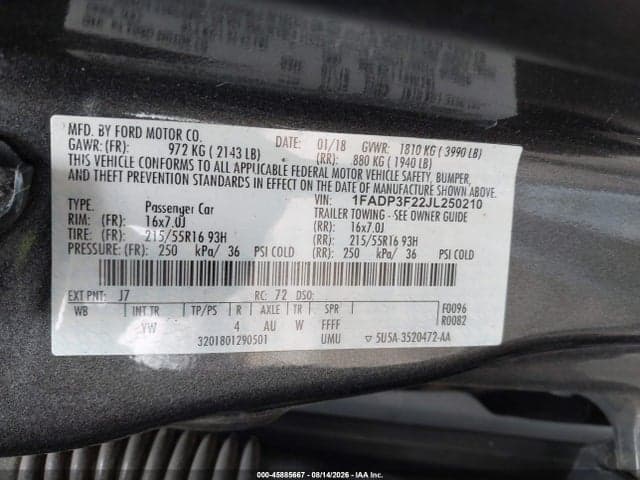 2018 FORD FOCUS SE 9