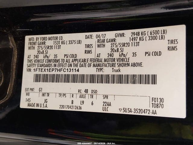 2017 FORD F-150 XL 9