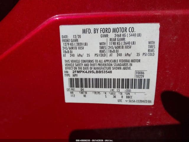2020 FORD EDGE SEL 9