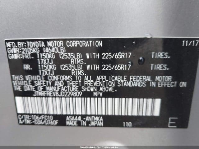 2018 TOYOTA RAV4 XLE 9
