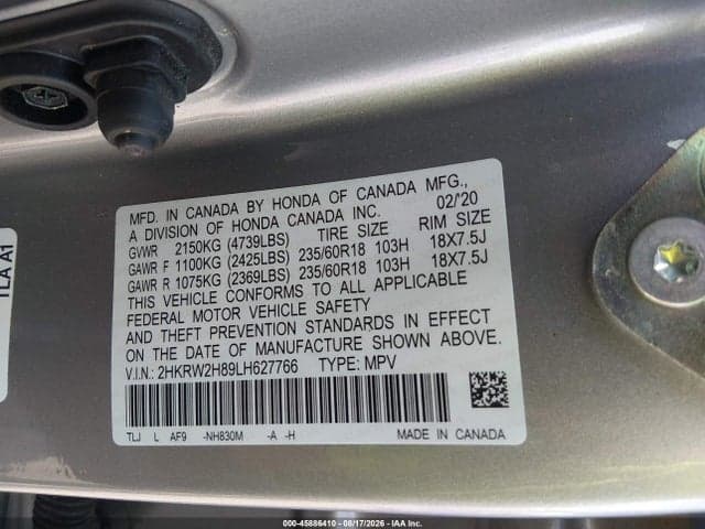 2020 HONDA CR-V AWD EX-L 9