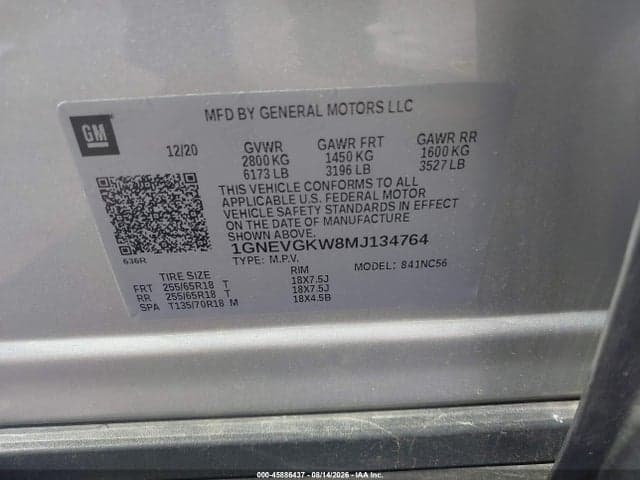2021 CHEVROLET TRAVERSE AWD LT CLOTH 9