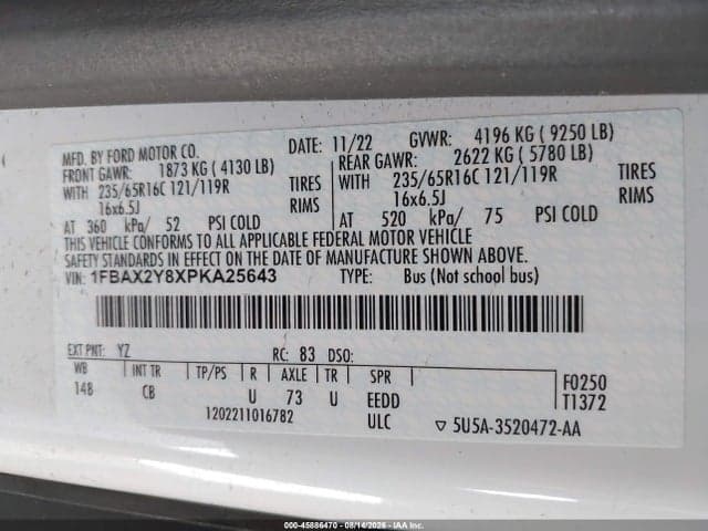2023 FORD TRANSIT-350 PASSENGER VAN XL 9