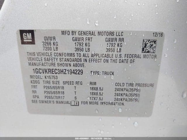 2017 CHEVROLET SILVERADO 1500 LT 9