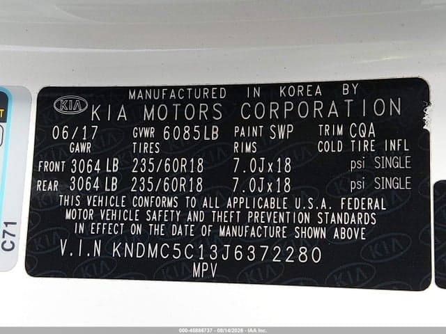 2018 KIA SEDONA SX 9