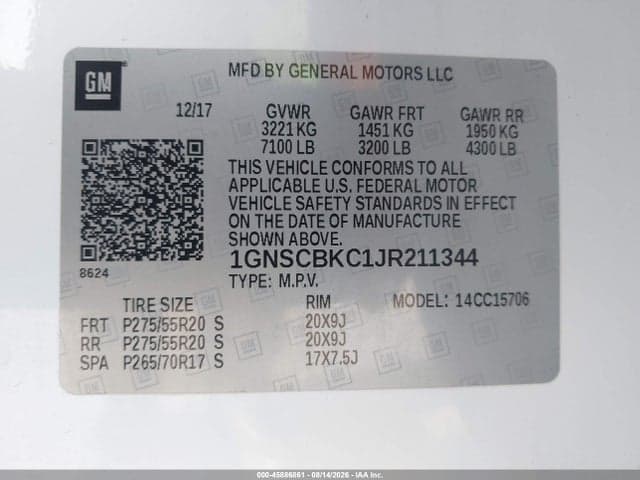2018 CHEVROLET TAHOE LT 9