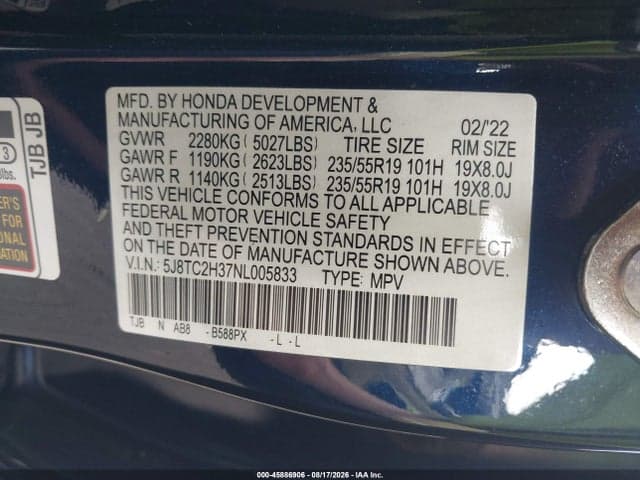 2022 ACURA RDX STANDARD 9