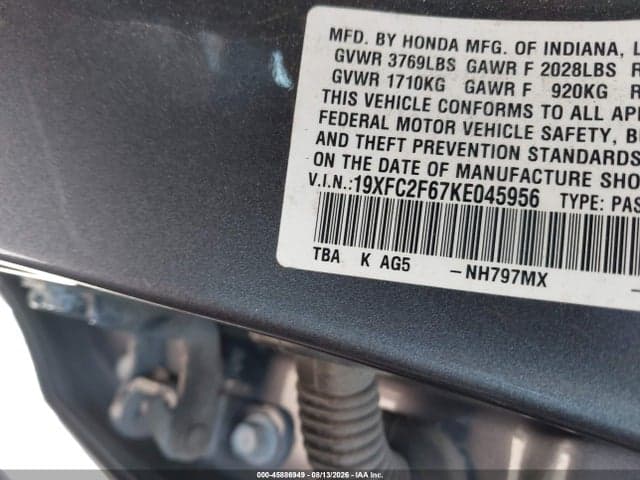 2019 HONDA CIVIC LX 9