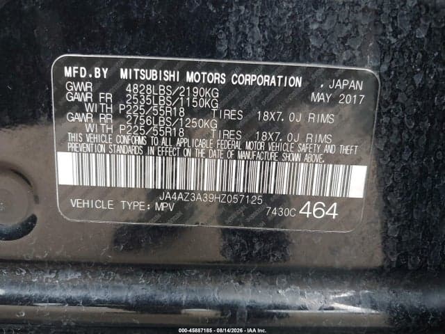 2017 MITSUBISHI OUTLANDER SE 9