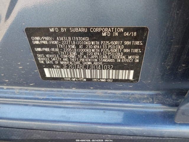 2018 SUBARU CROSSTREK 2.0I PREMIUM 9