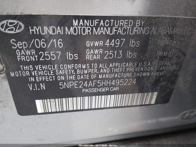 2017 HYUNDAI SONATA 9