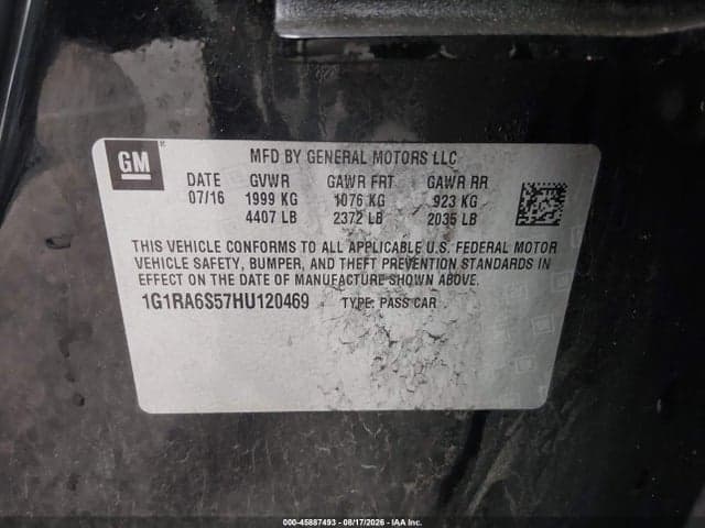2017 CHEVROLET VOLT LT 9