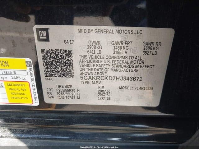 2017 BUICK ENCLAVE PREMIUM 9