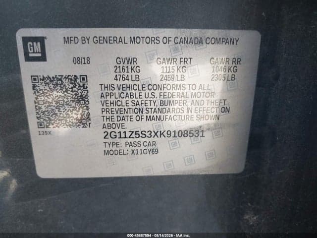 2019 CHEVROLET IMPALA LT 9