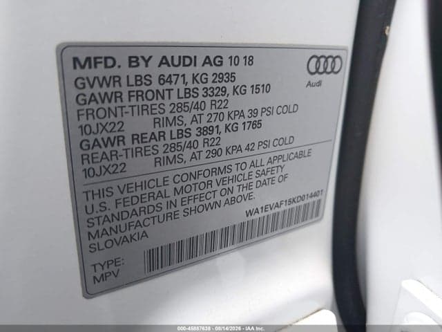 2019 AUDI Q8 55 PREMIUM 9