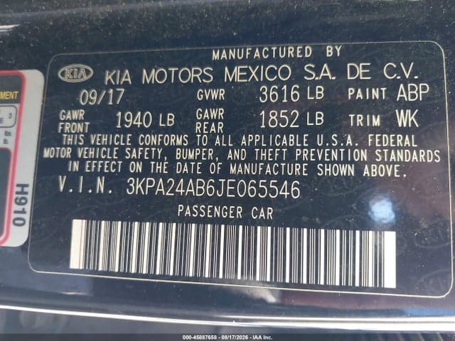 2018 KIA RIO LX 9