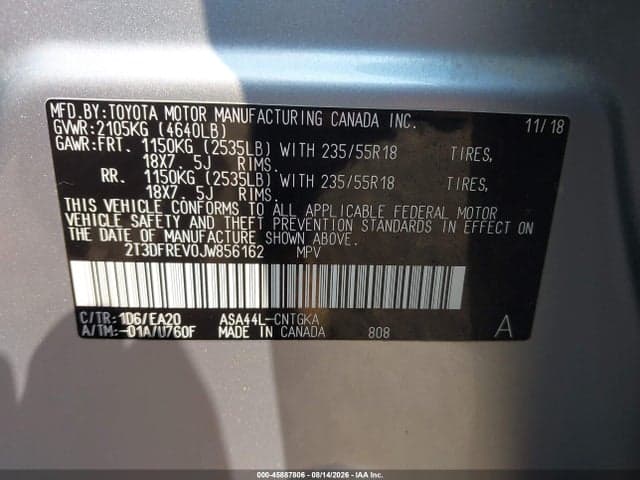 2018 TOYOTA RAV4 LIMITED 9