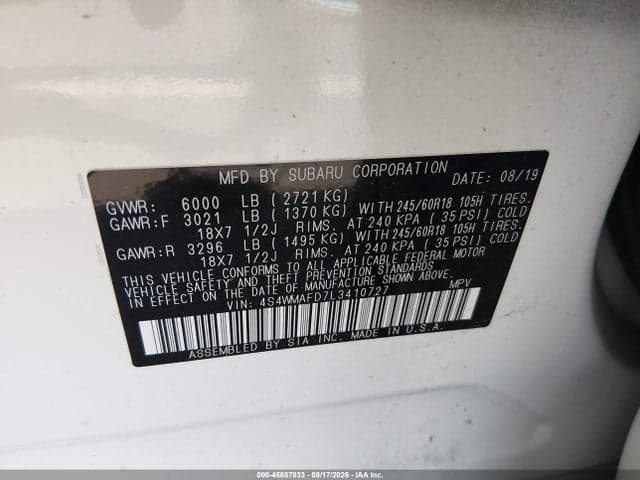 2020 SUBARU ASCENT PREMIUM 9