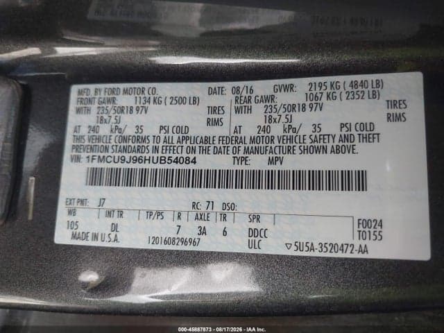 2017 FORD ESCAPE TITANIUM 9