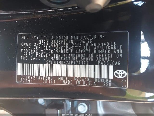 2026 TOYOTA COROLLA LE 9