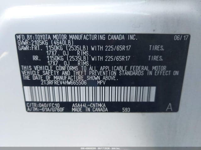 2017 TOYOTA RAV4 XLE 9