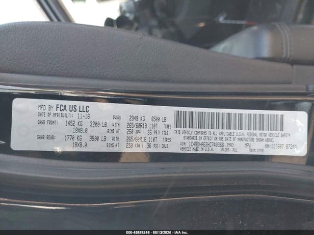 2017 DODGE DURANGO SXT RWD 9