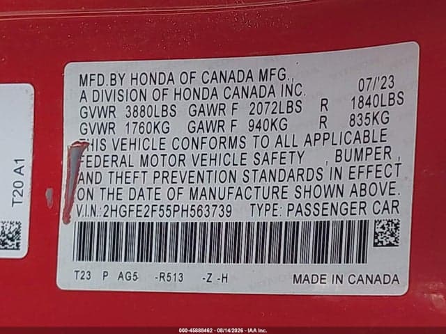 2023 HONDA CIVIC SPORT 9