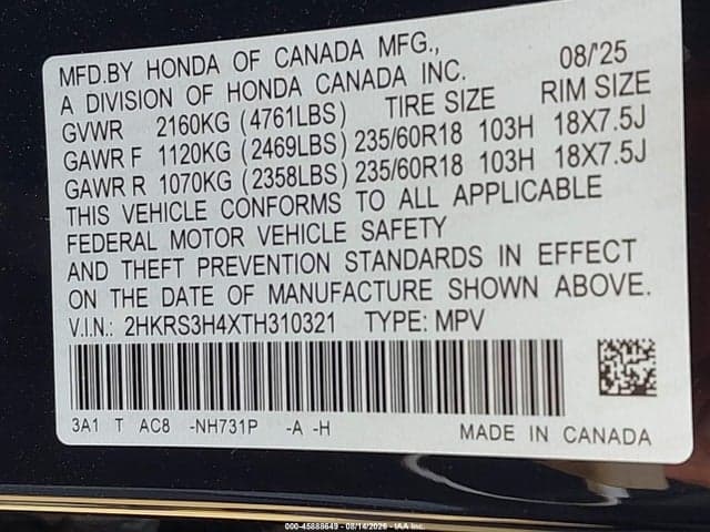 2026 HONDA CR-V EX 2WD 9