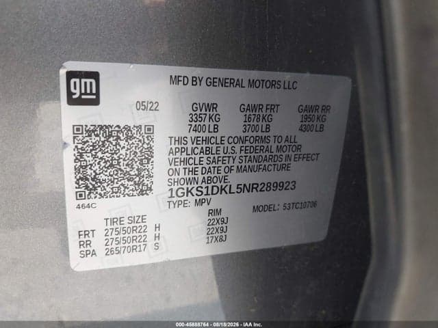 2022 GMC YUKON 2WD DENALI 9