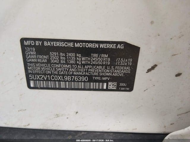 2020 BMW X4 XDRIVE30I 9