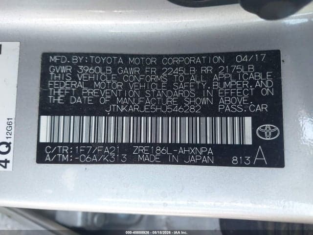 2017 TOYOTA COROLLA IM 9