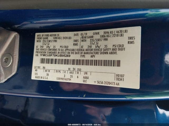 2019 FORD ESCAPE S 9