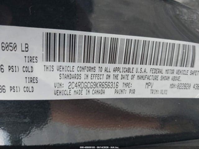 2019 DODGE GRAND CARAVAN SXT 9