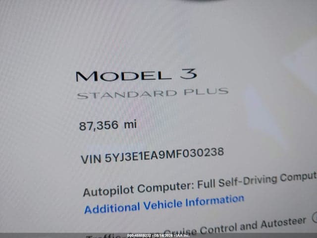 2021 TESLA MODEL 3 STANDARD RANGE PLUS REAR-WHEEL DRIVE 16