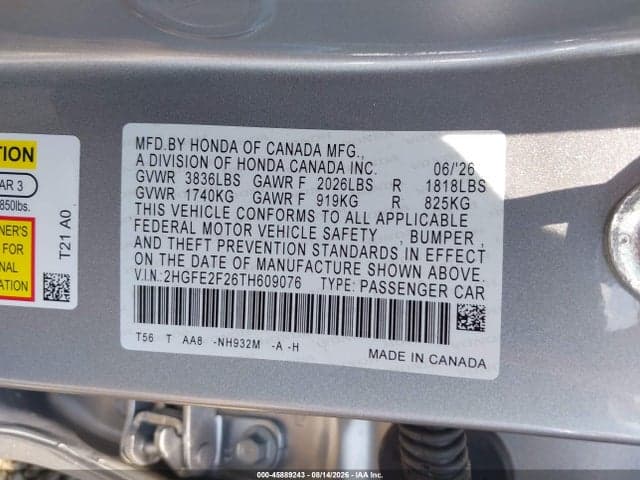 2026 HONDA CIVIC LX 9
