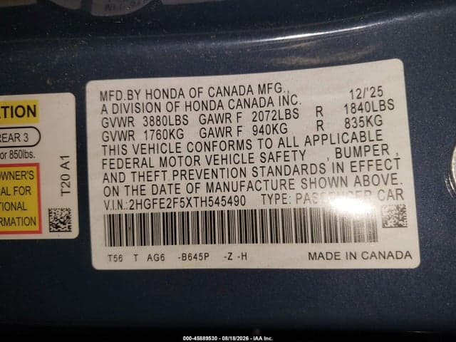 2026 HONDA CIVIC SPORT 9
